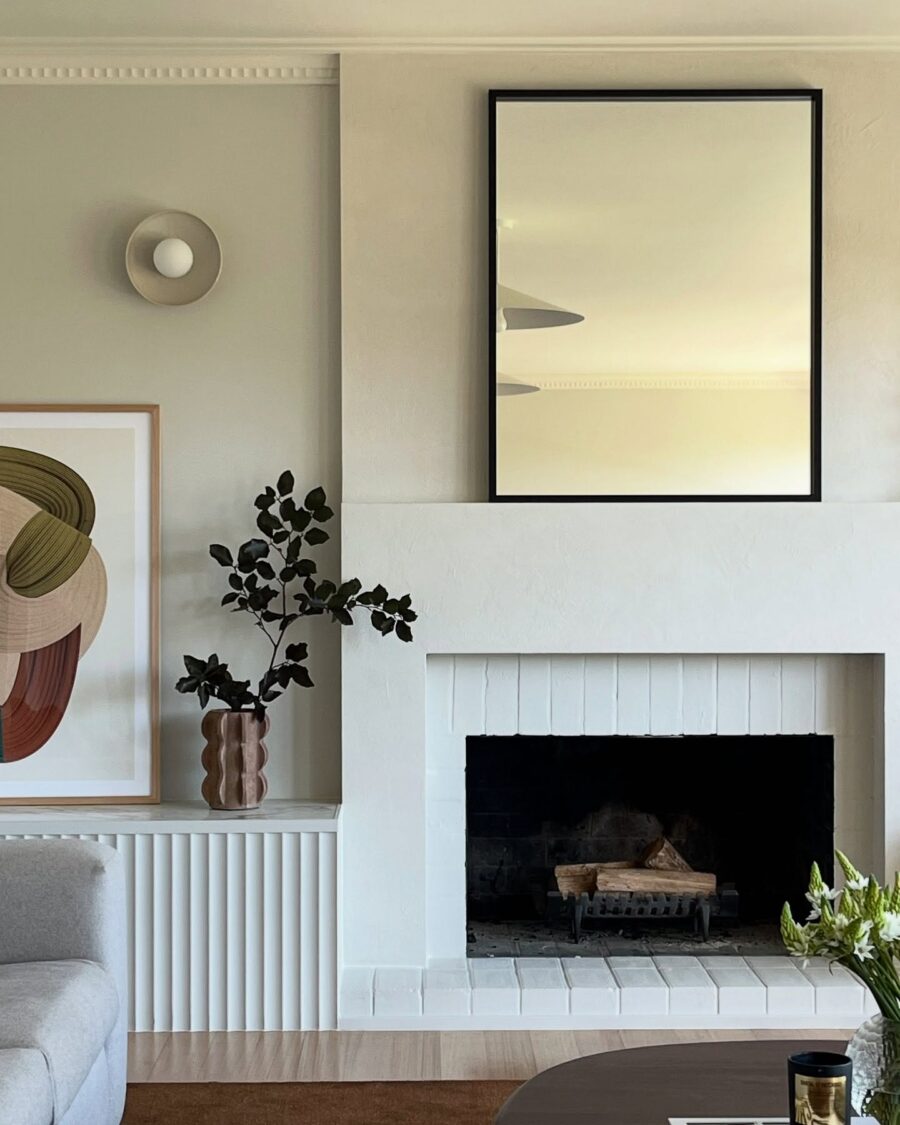 Sleek modern fireplace with minimalist accents