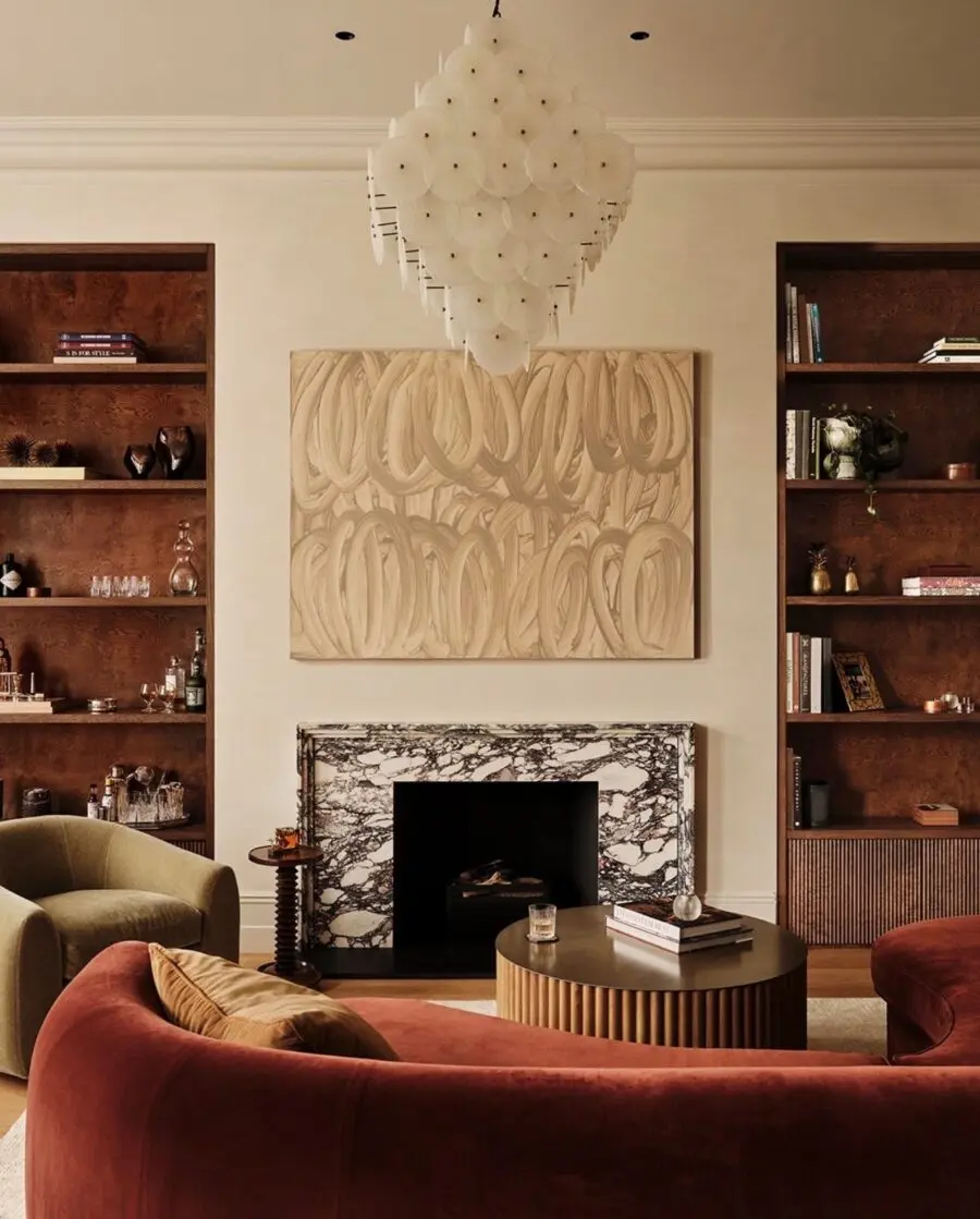 Elegant fireplace as the room's focal point