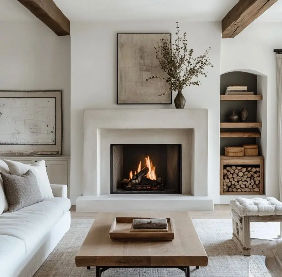 Sleek, modern fireplace with minimalist charm