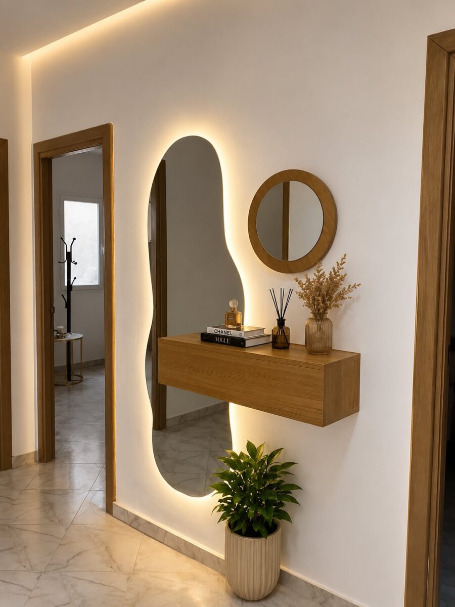 Sleek mirror decor elevates modern interiors