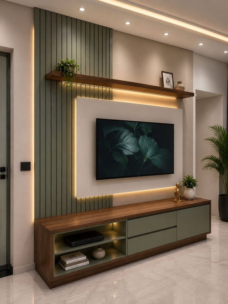 Stylish modern TV unit with elegant decor