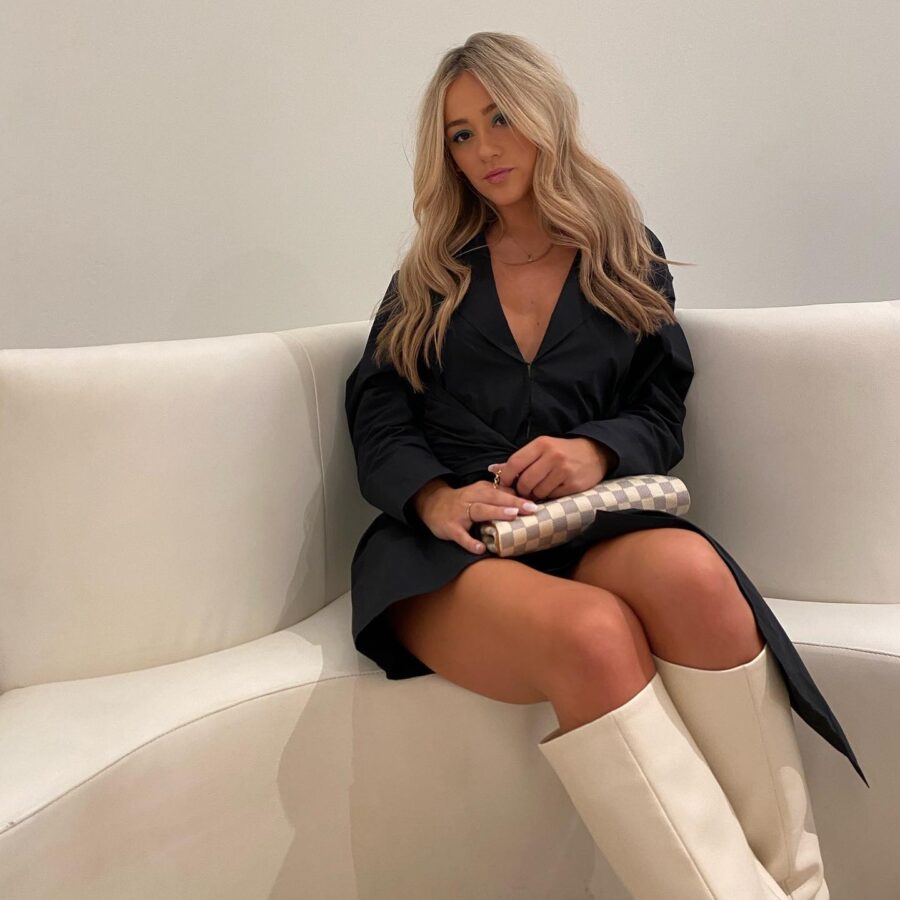 Chic black dress with stylish knee-high boots