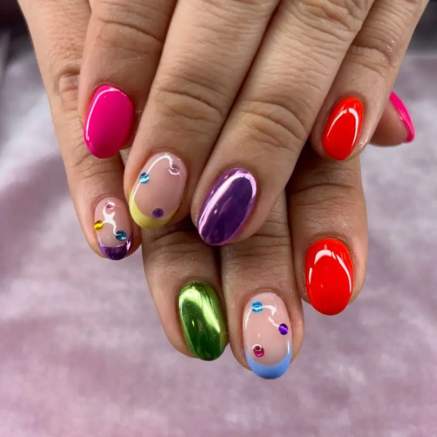 Vibrant and Playful New Year's Nail Art