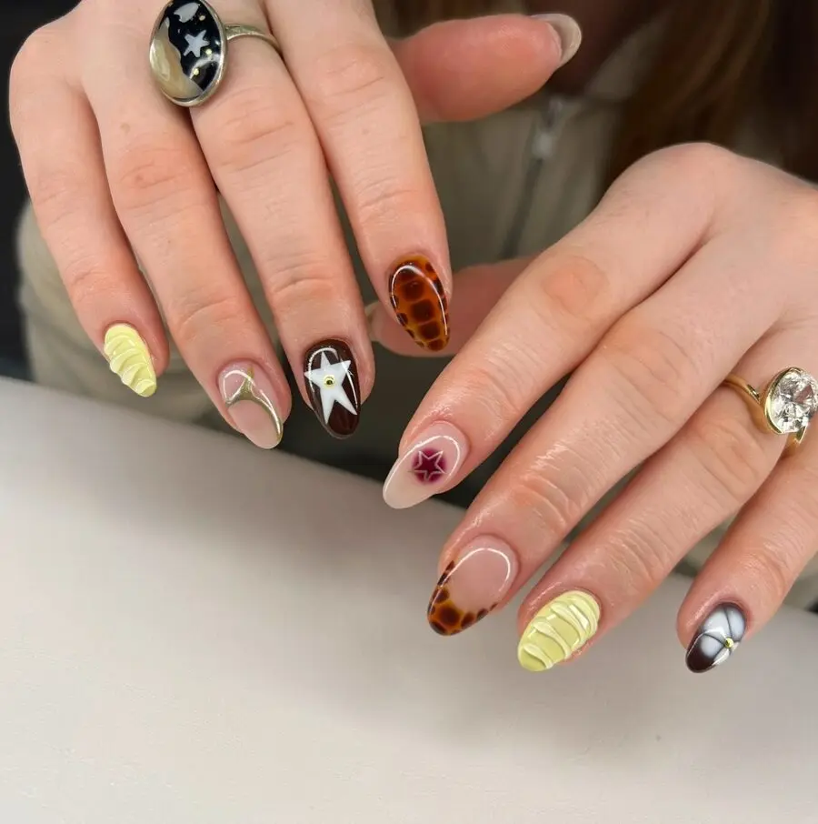 Chic multi-colored nail art for celebrations