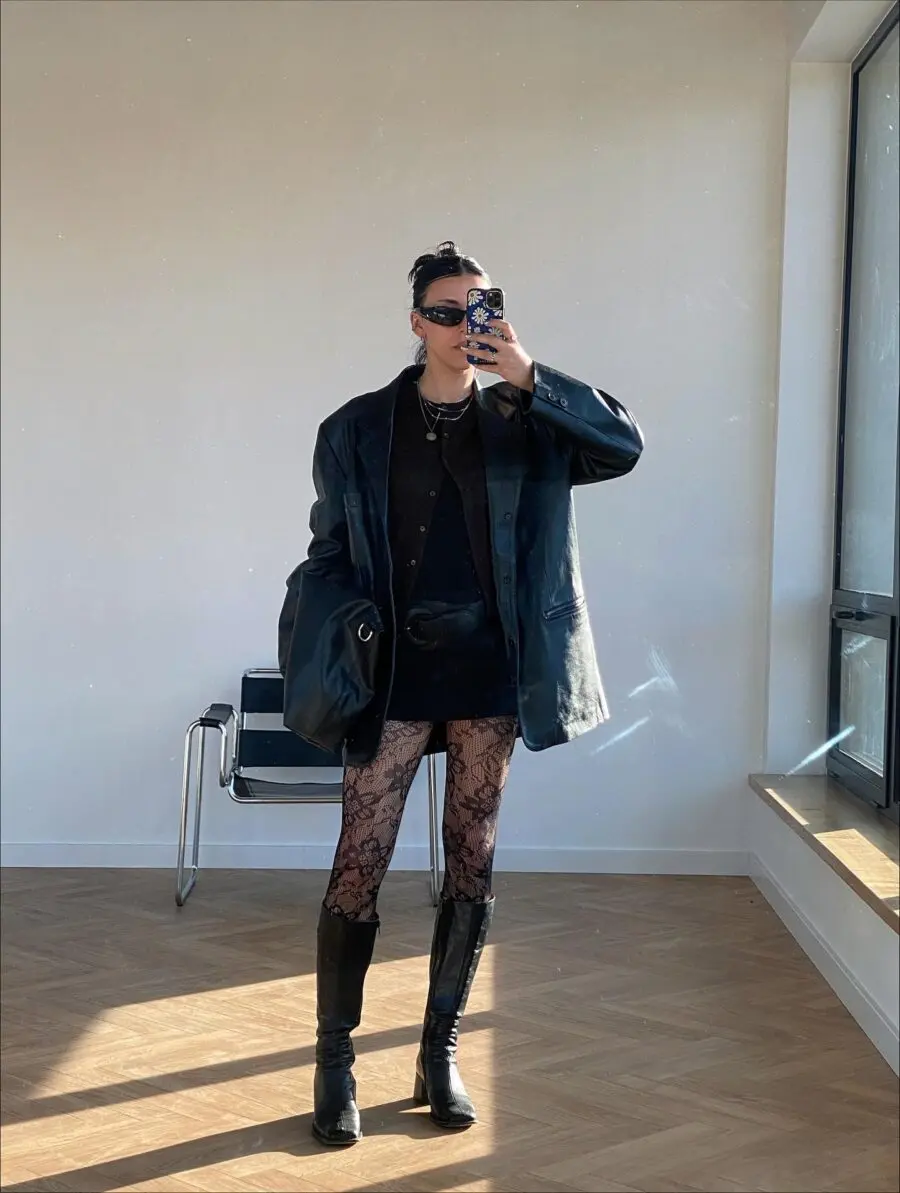 Chic Edgy Black Ensemble for the Office