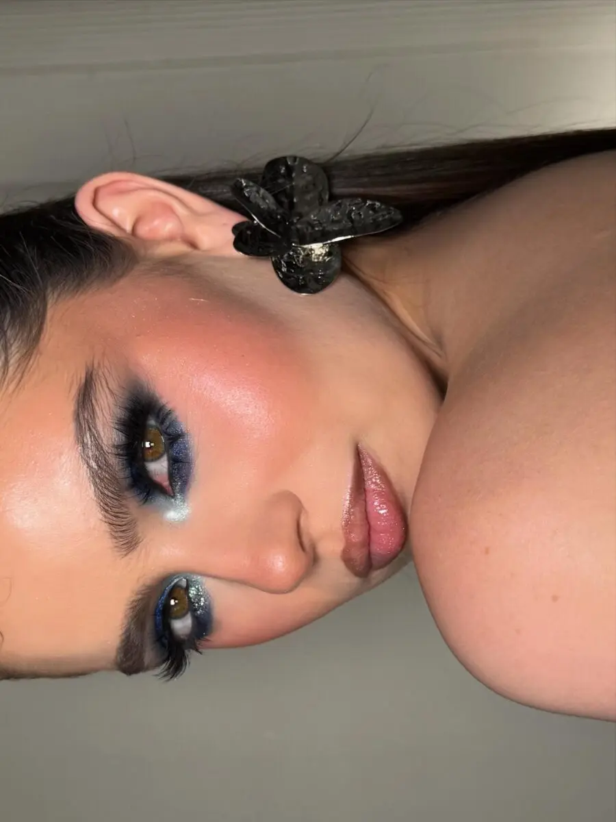 Bold butterfly-inspired prom makeup idea