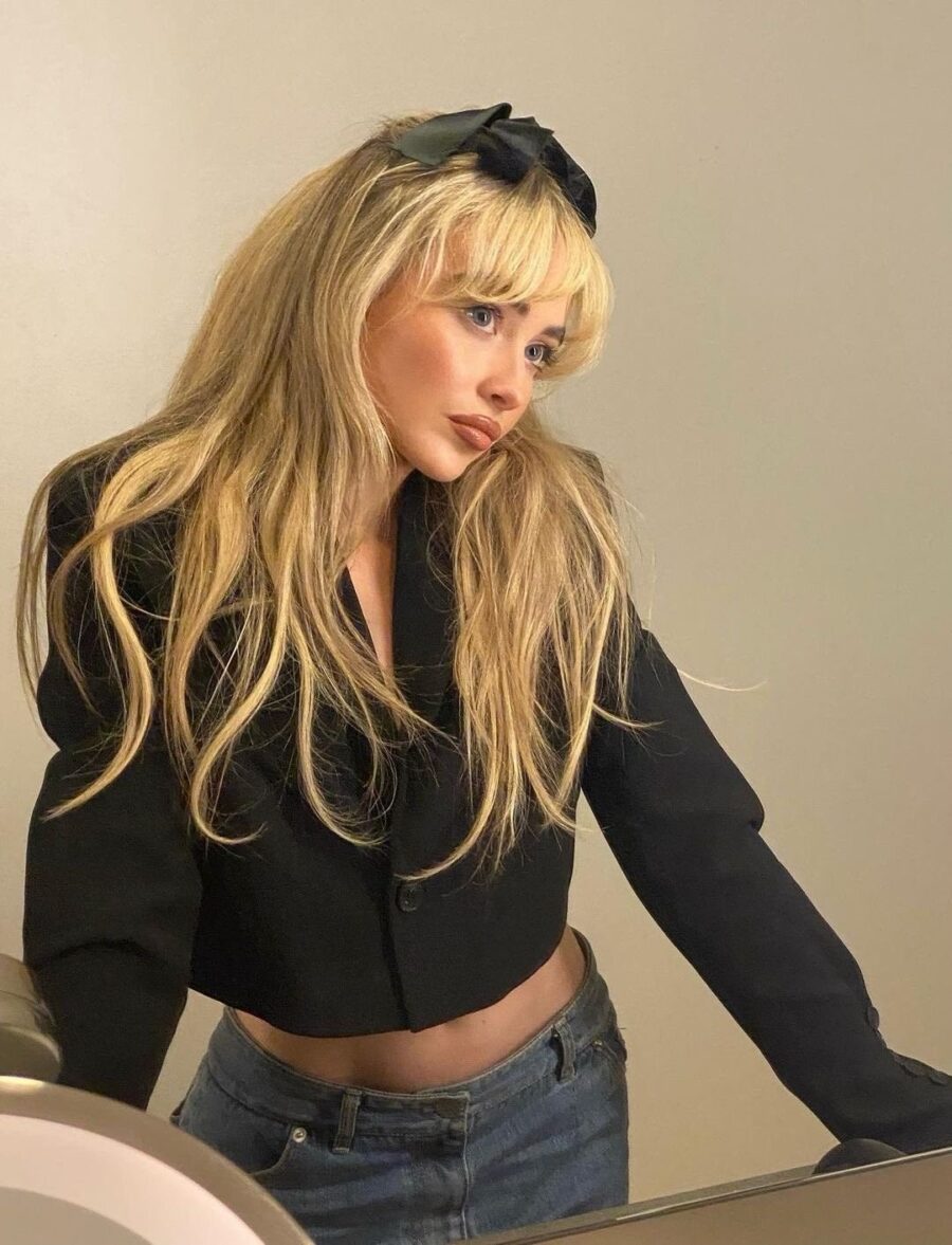 Sabrina's Chic Blazer and Denim Ensemble