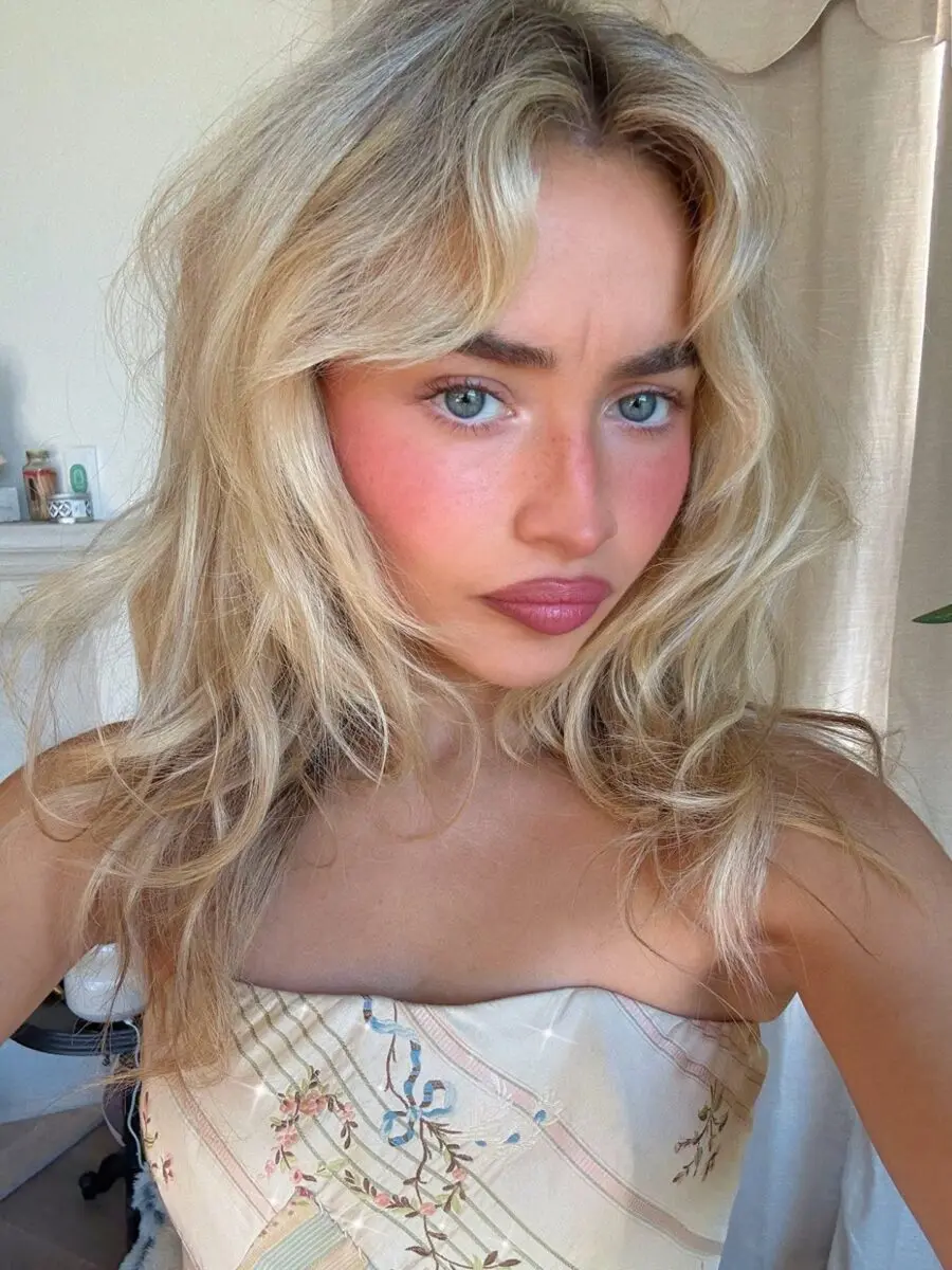 Soft Glam with Flushed Cheeks and Glossy Lips