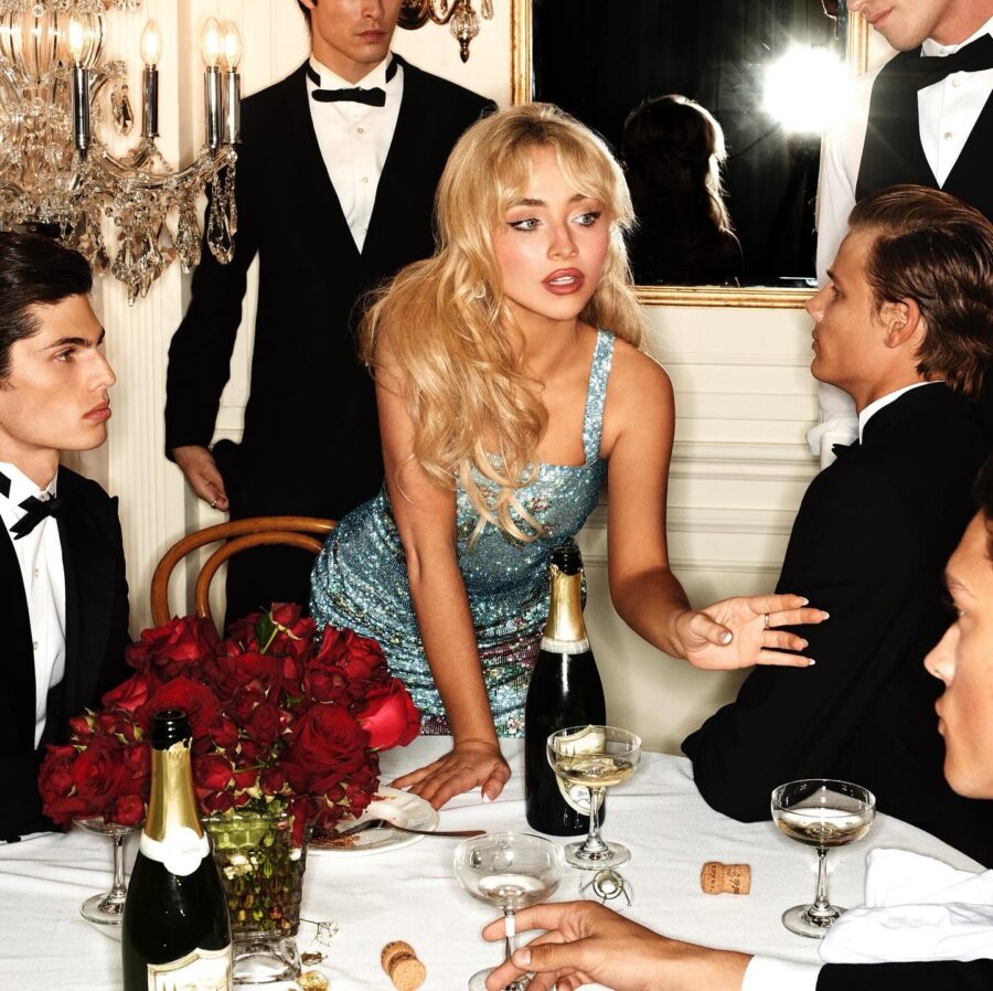 Glamorous Sparkle Evening Look by Sabrina Carpenter