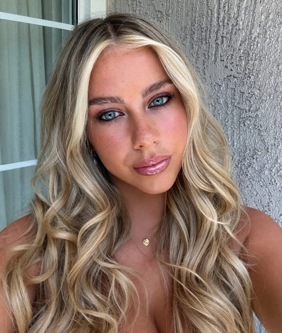 Gorgeous glossy lips and radiant skin look