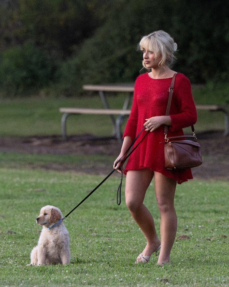 Chic and cozy look for dog walking adventures