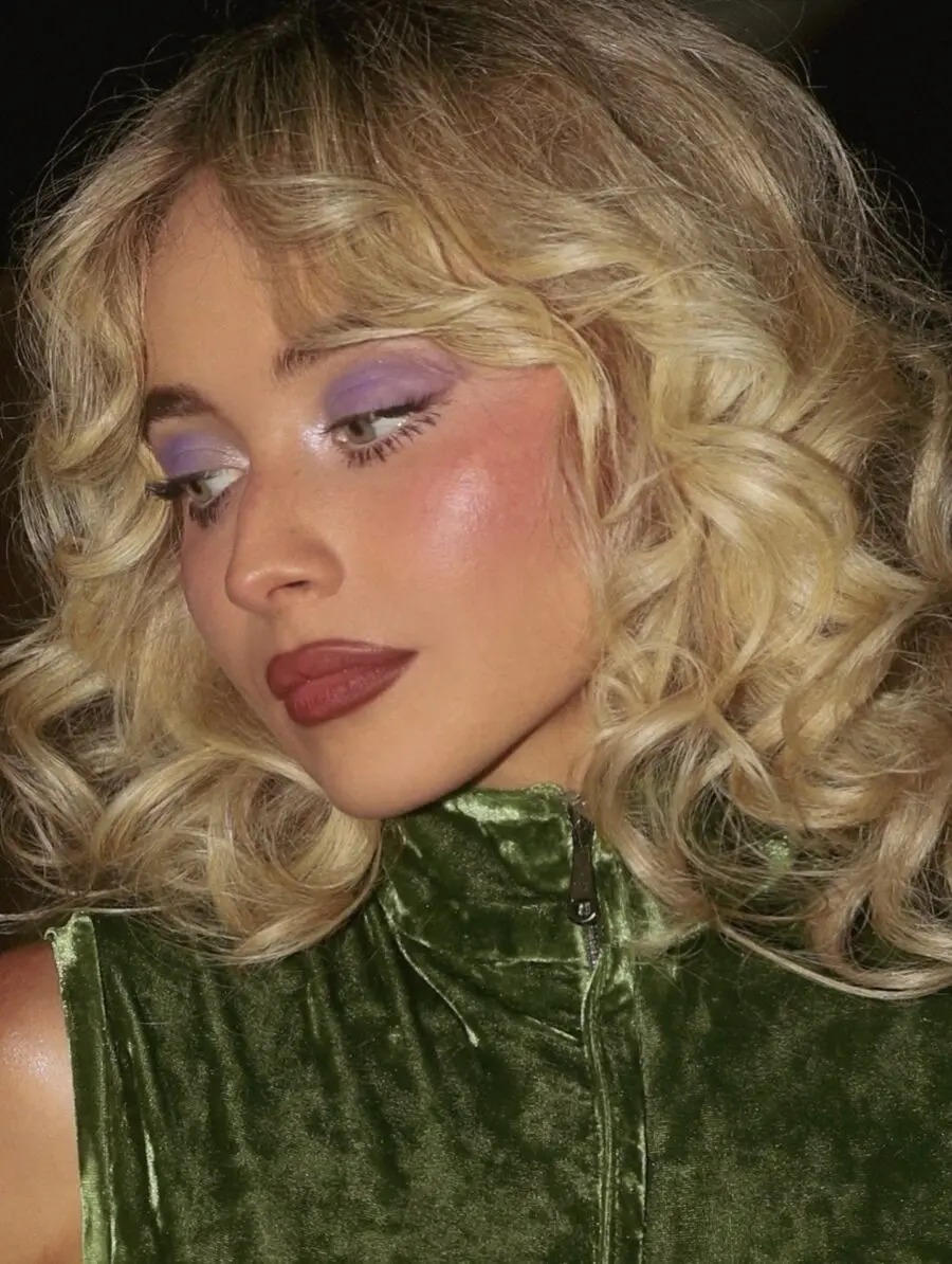 Stunning lavender makeup with soft glam vibes
