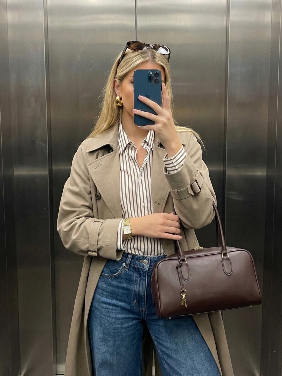 Chic Semi-Formal Look with a Trench Coat