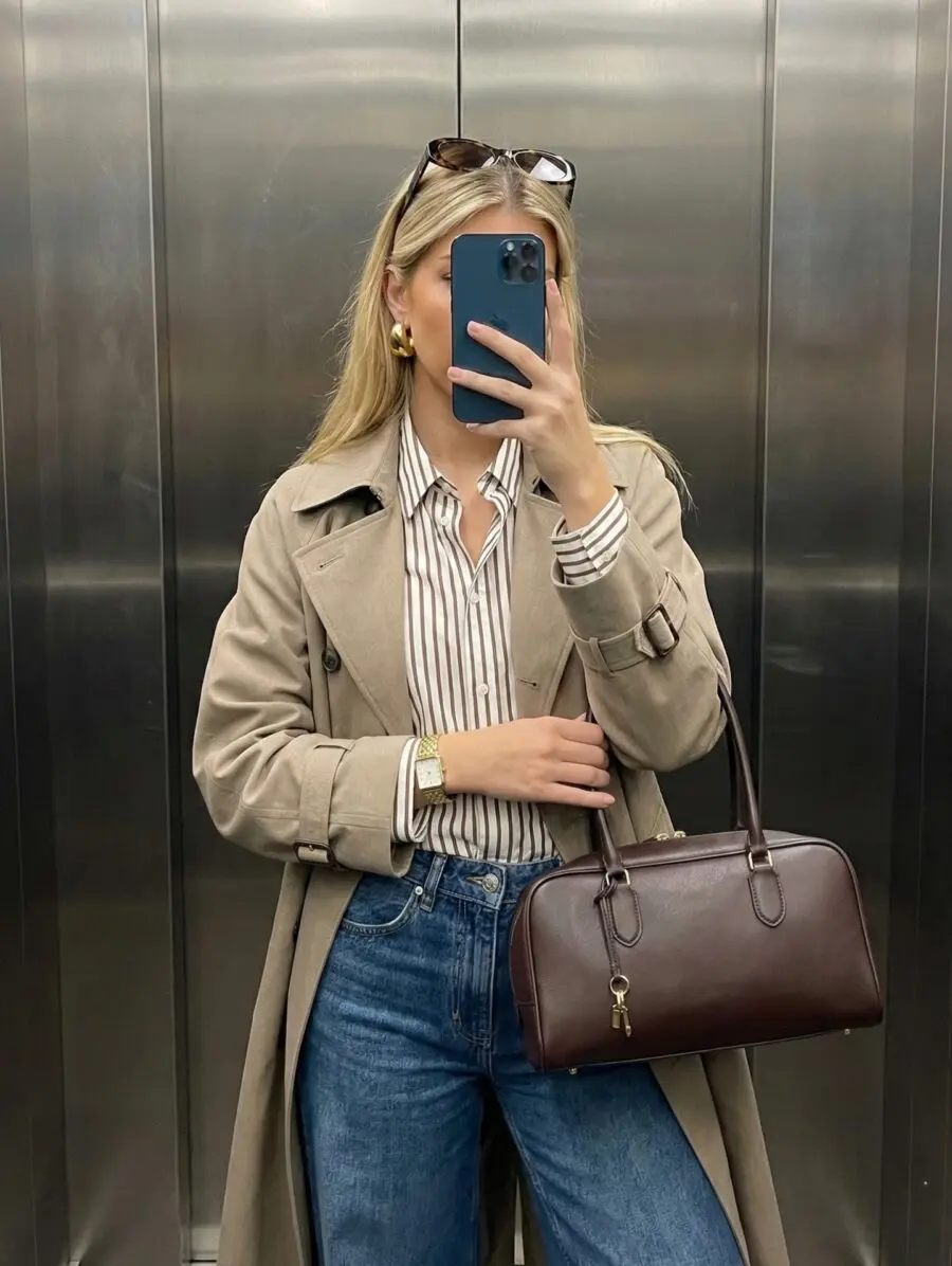 Chic Semi-Formal Look with a Trench Coat