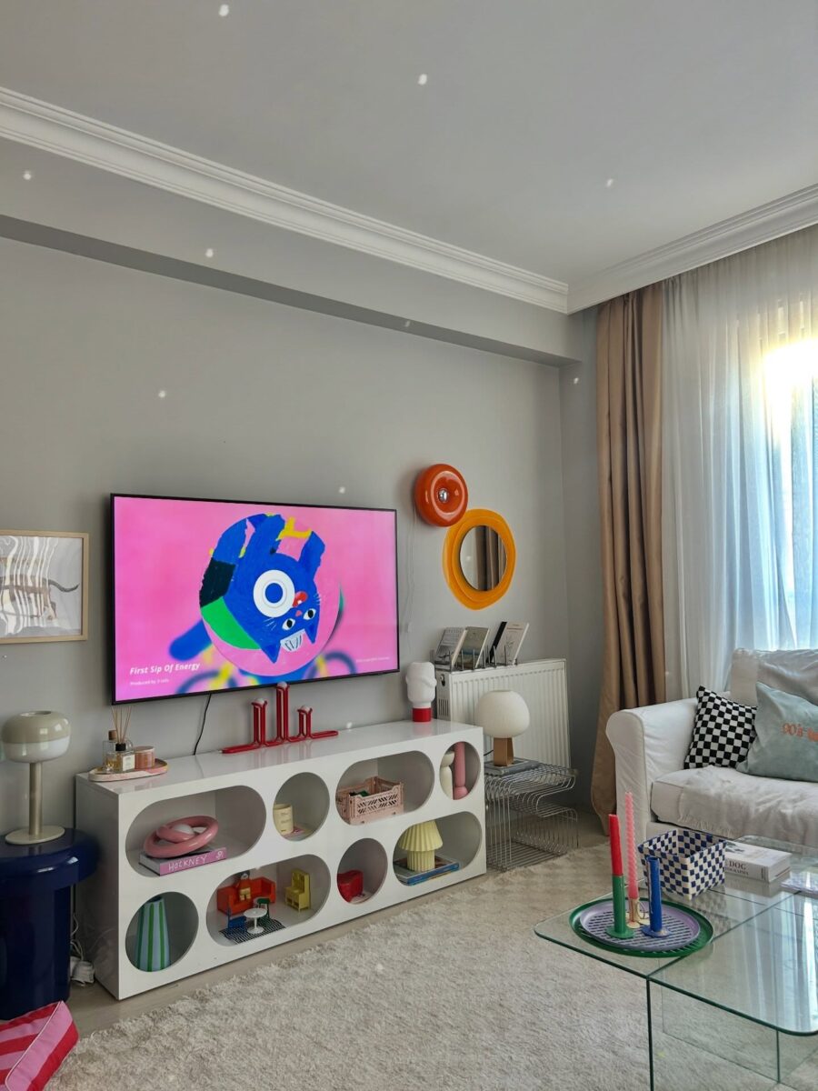 Playful and modern small living room design
