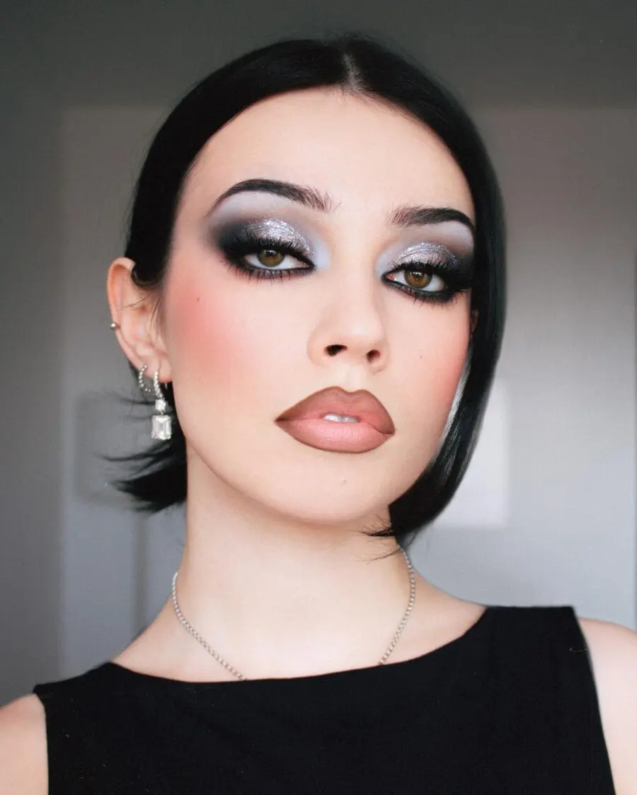 Dramatic smokey eye with stunning glossy lips