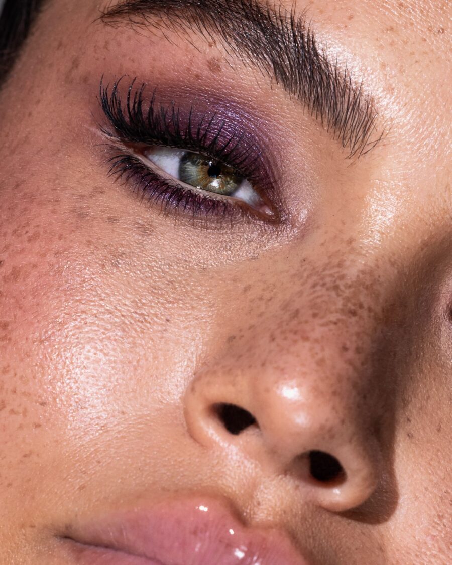 Elegant purple smokey eye makeup look revealed