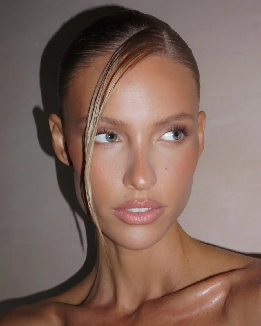 Effortlessly radiant soft glam look on model