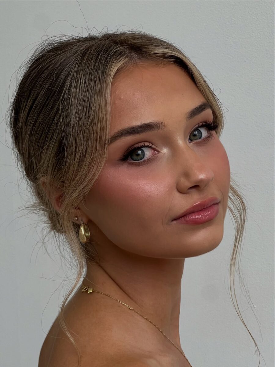 Radiant soft glam makeup with a natural glow