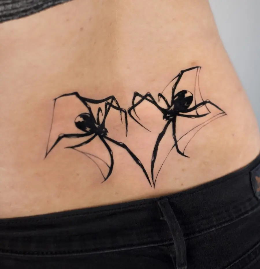 Edgy spider tattoo for unique tramp stamps