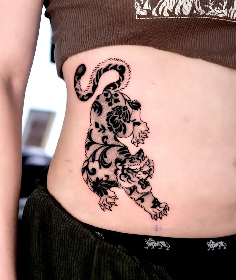 Bold tiger tattoos showcasing intricate designs
