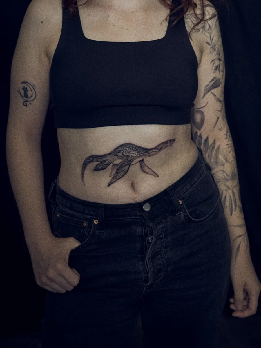 Turtle Tattoo: A Unique Stomach Design