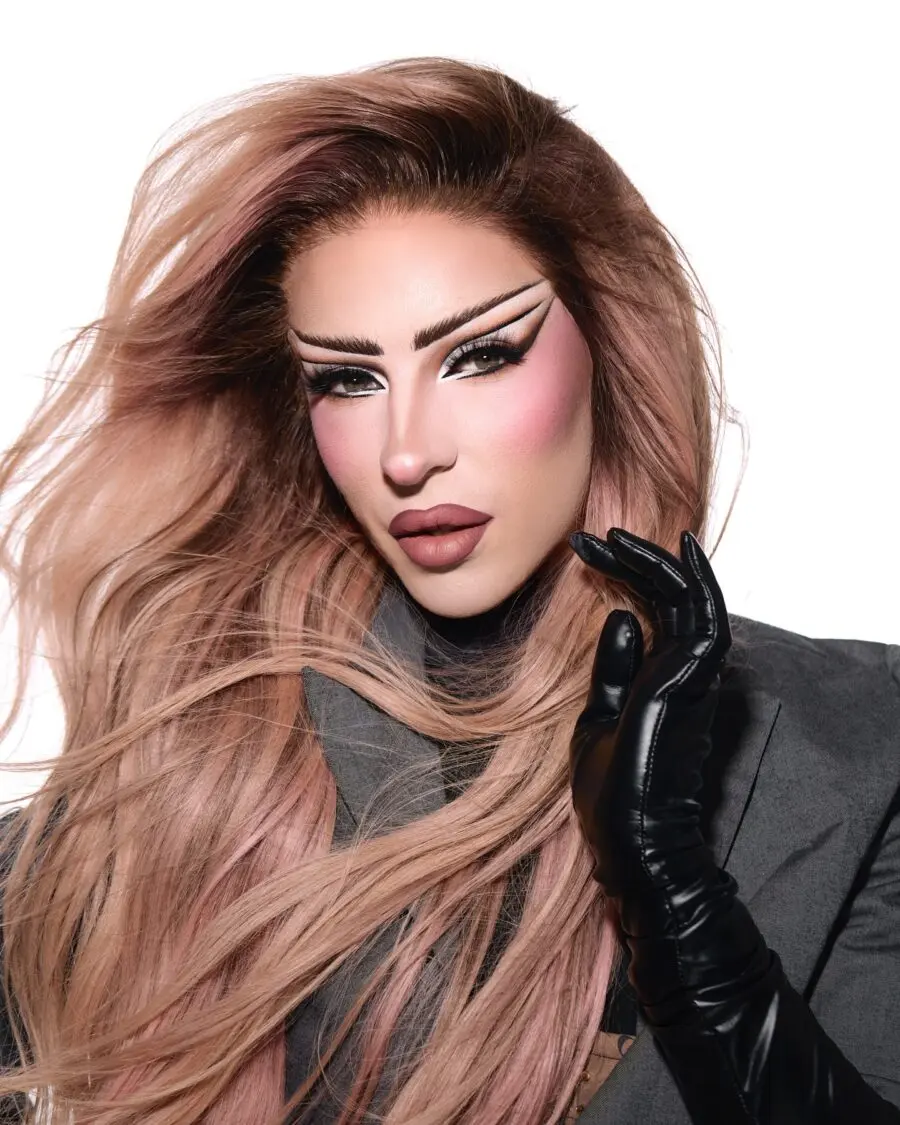 Bold and edgy drag queen makeup look