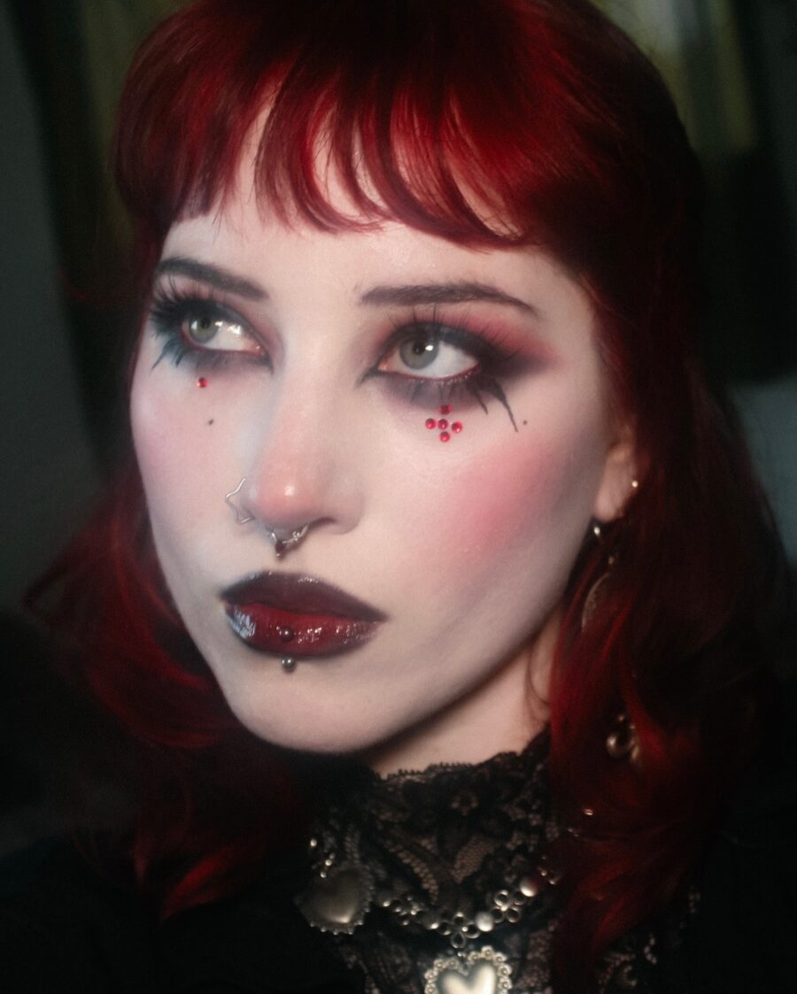 Gothic Elegance with Stunning Red Accents