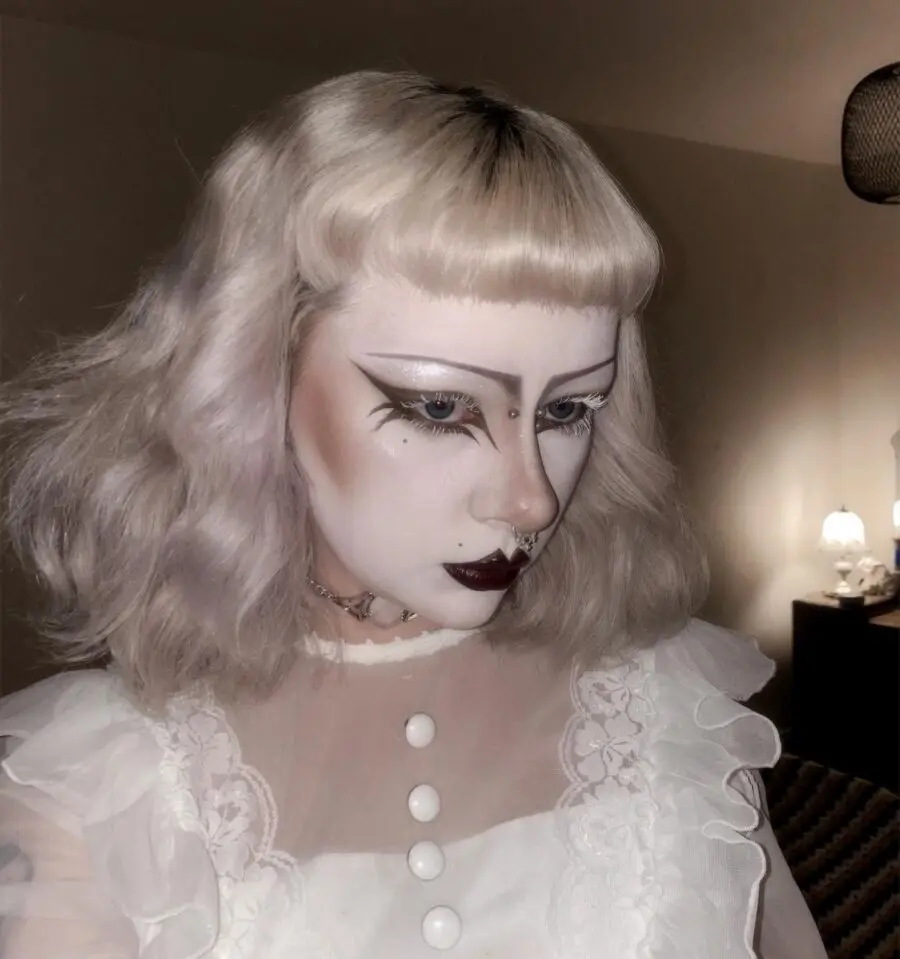 Dramatic and haunting goth-inspired makeup look.