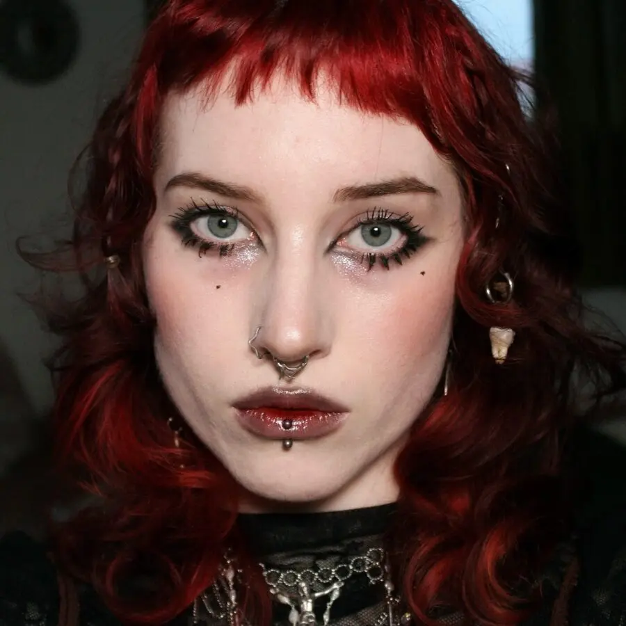Bold expression of trad goth aesthetic