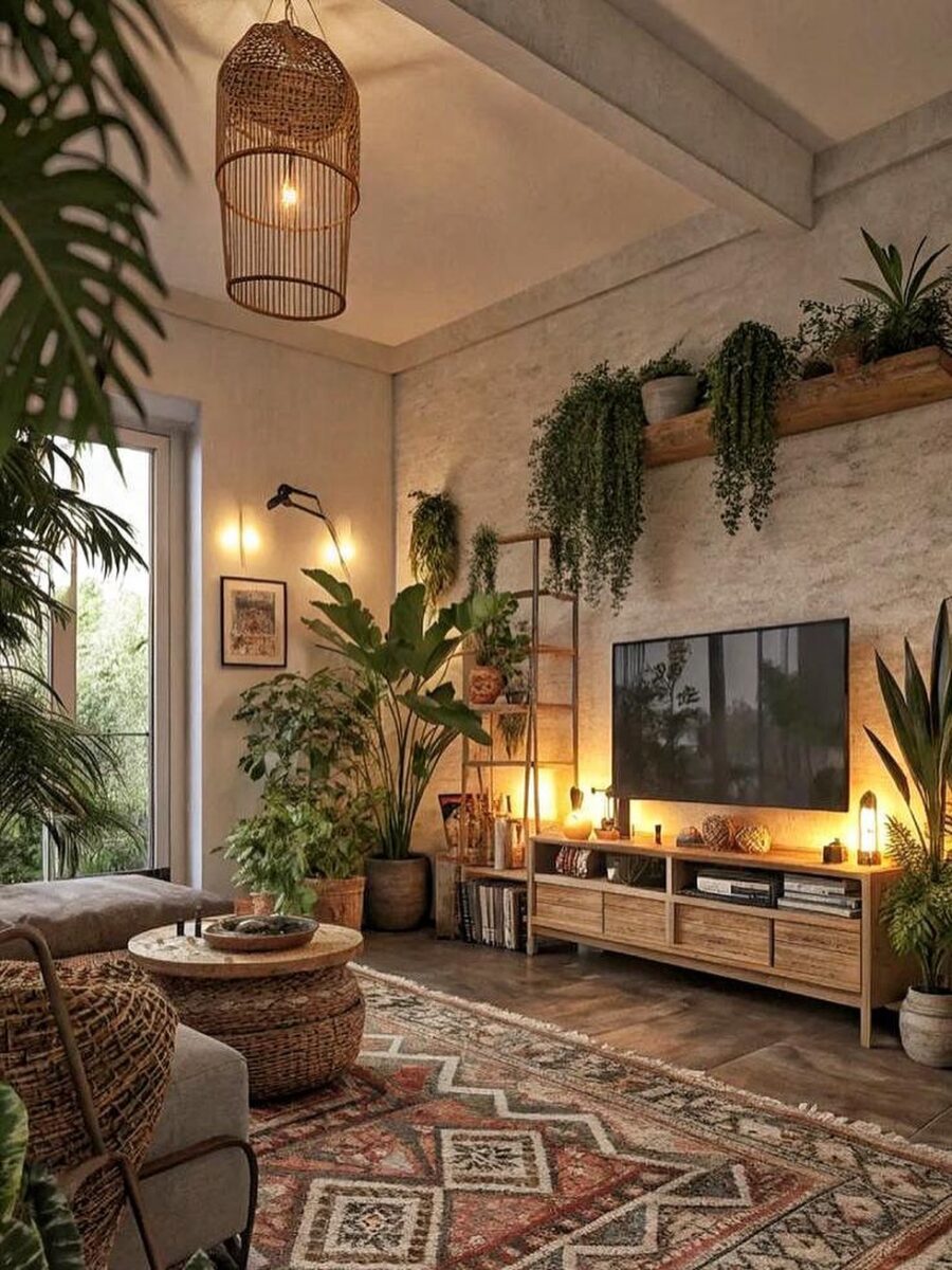 Cozy Modern Living Room With Natural Elements
