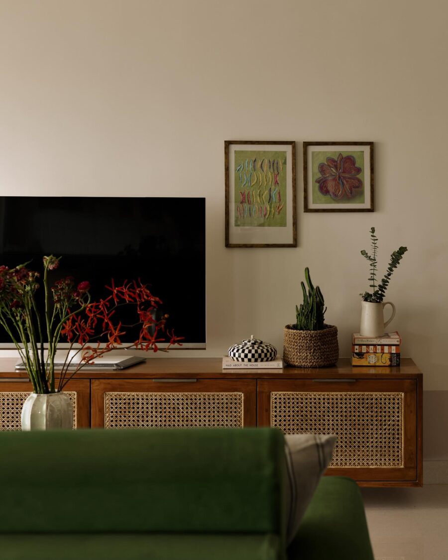 Stylish TV Unit with Natural Accents