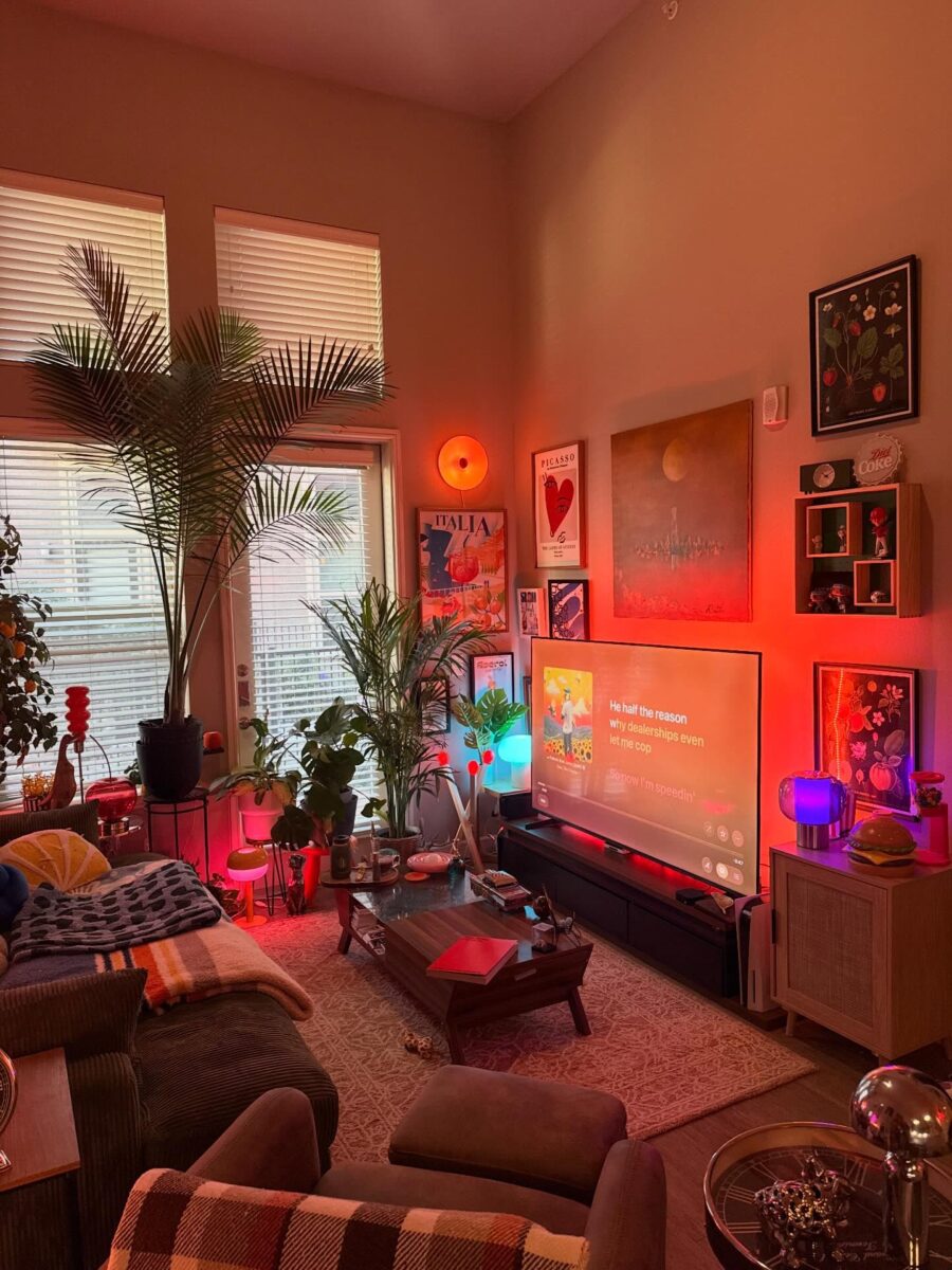 Stylish TV unit enhances cozy living space