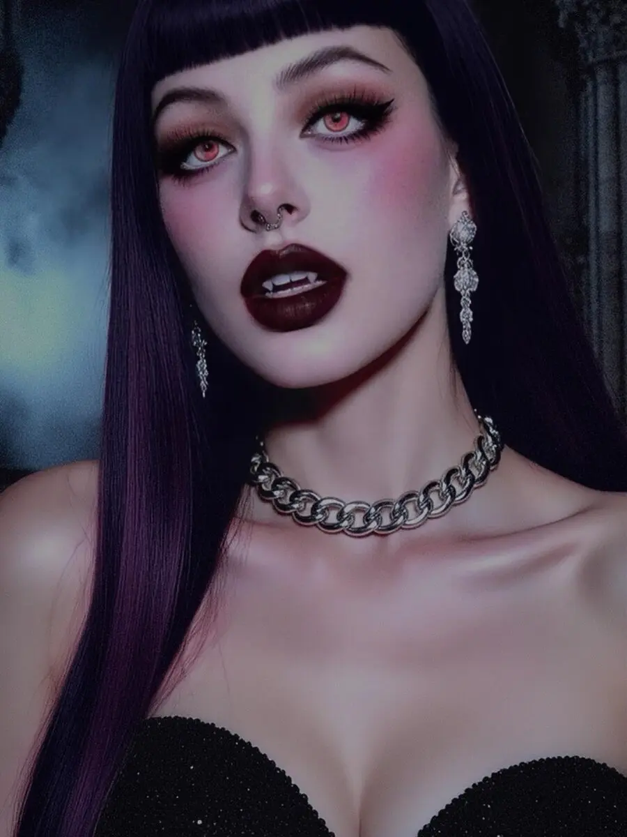 Gothic elegance with dark vampire charm