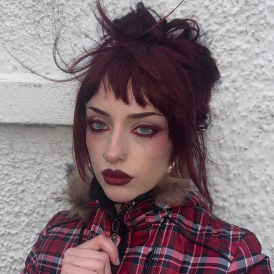 Gothic vampire makeup with dark allure