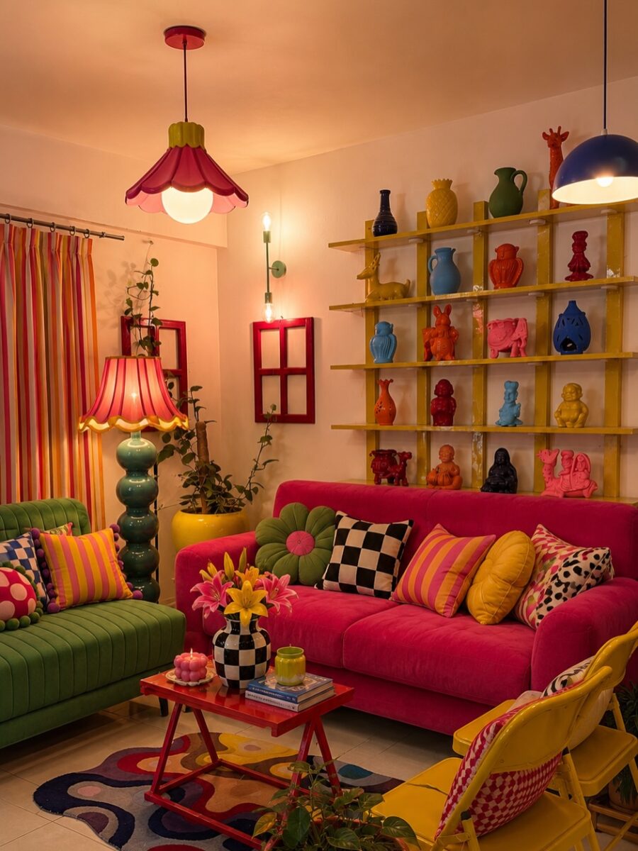 A vibrant and cozy living space