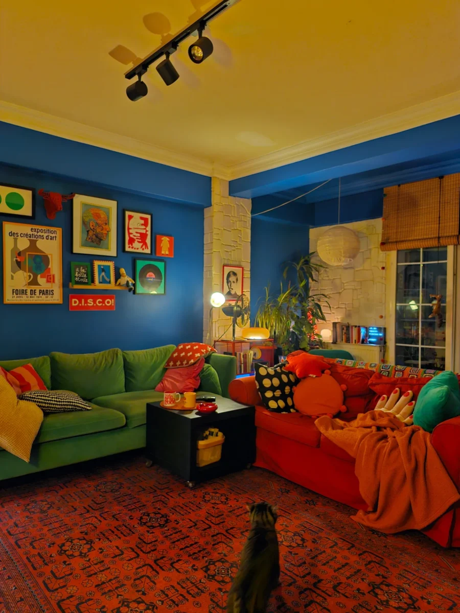 Eclectic and vibrant living room style