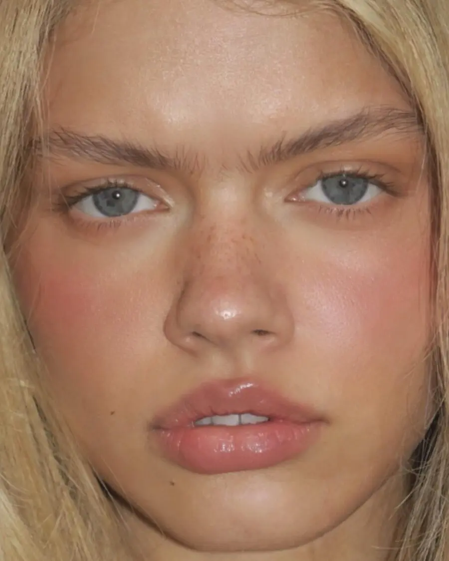Fresh, dewy makeup enhancing natural beauty