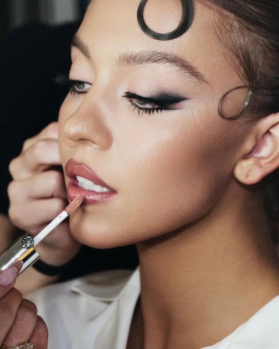 Chic and Elegant Makeup Application Moment