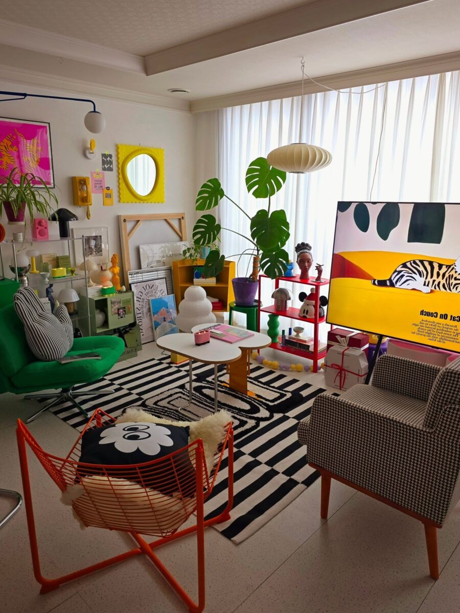 Vibrant, eclectic, and inviting living space.