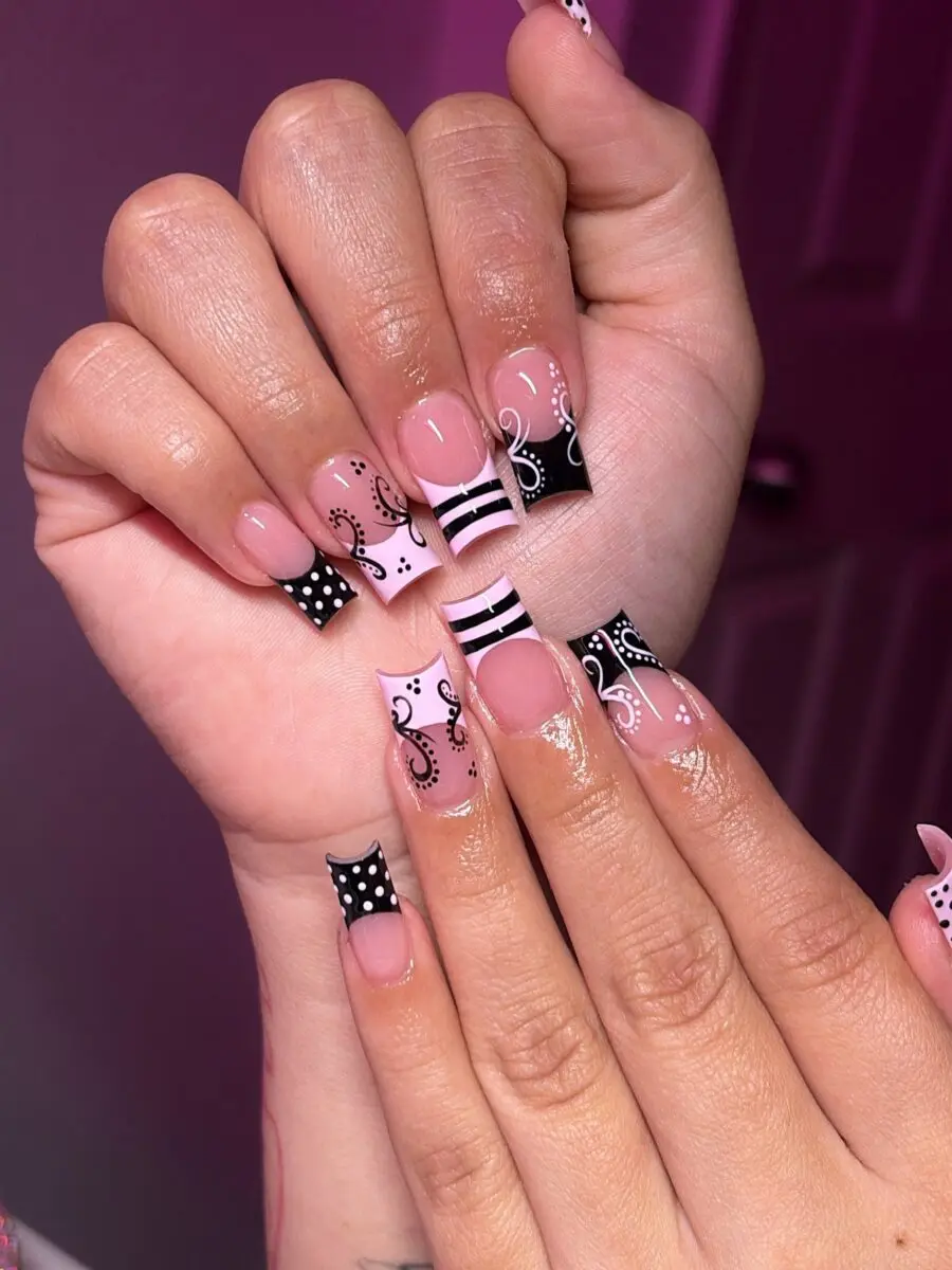 Chic Y2K Style with Pink and Black Patterns