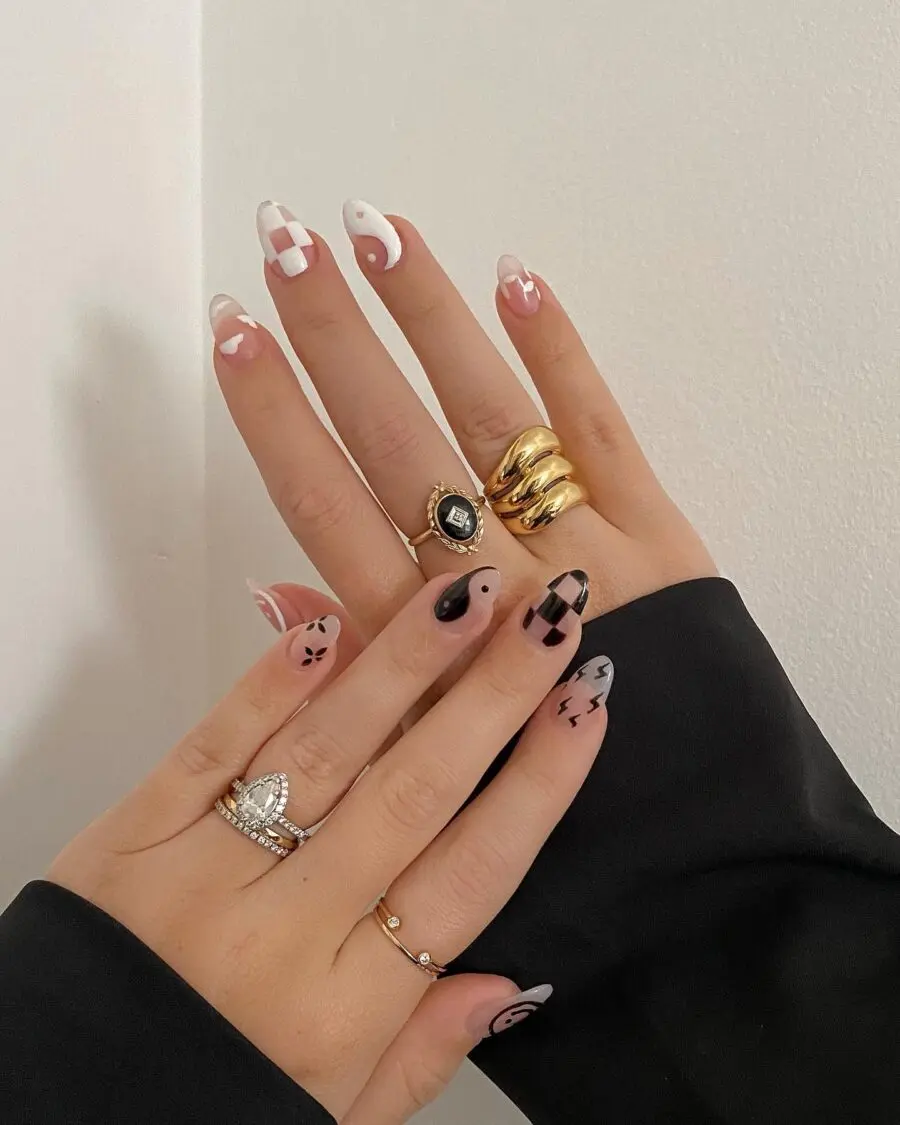 Stylish Y2K-Inspired Nail Art Design