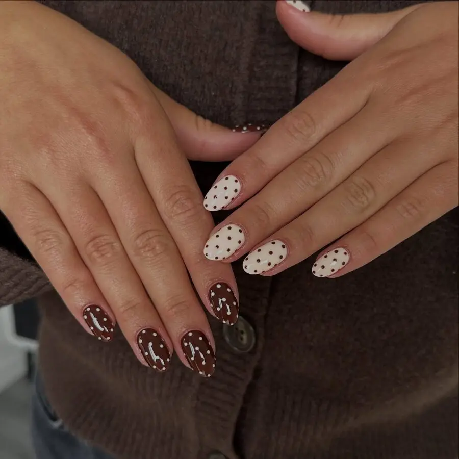 Chic Almond Nails with Fun Polka Dots