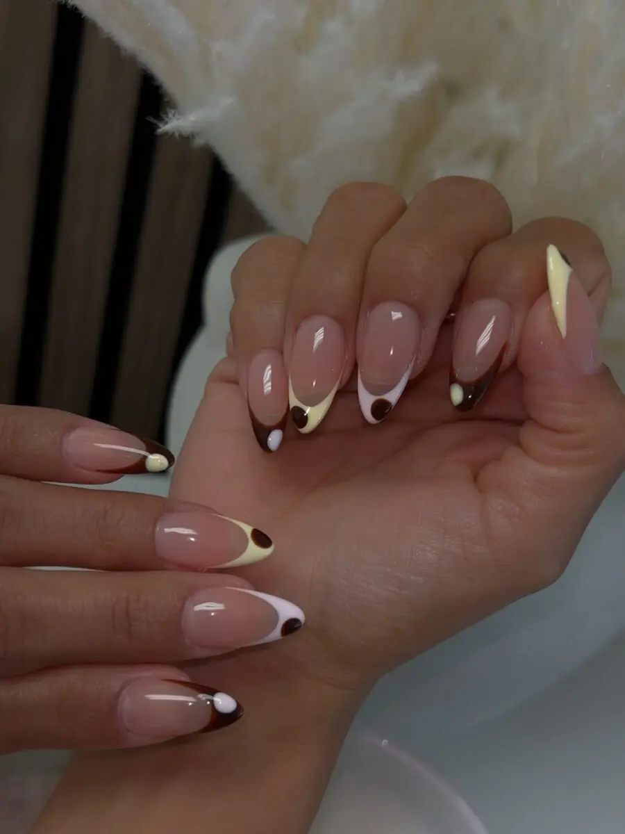 Chic Almond Nails with Unique Color Accents