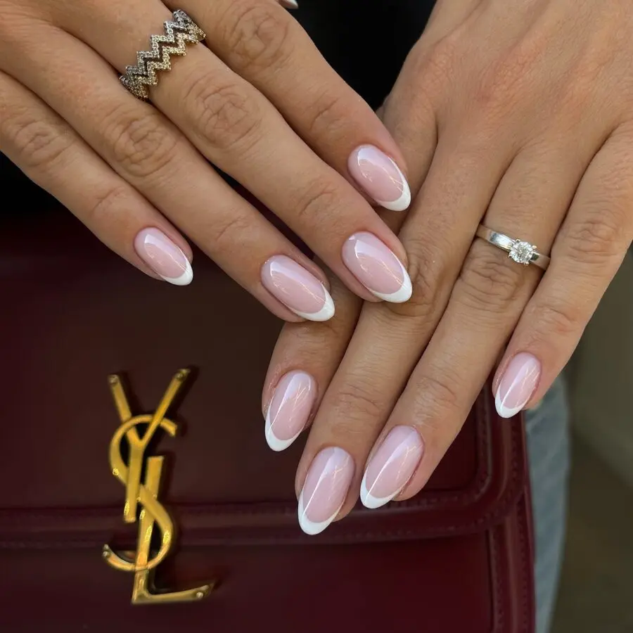Stylish Almond Nails with French Tips