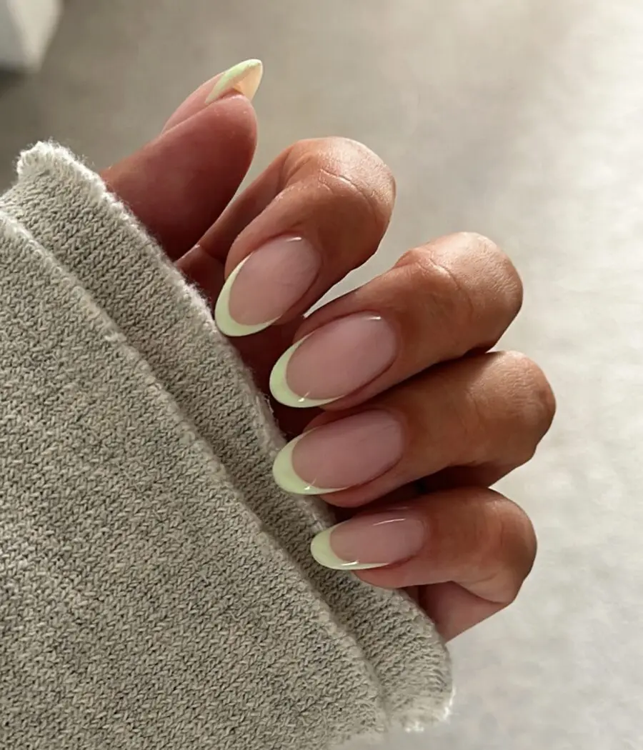 Stylish almond nails with chic French tips