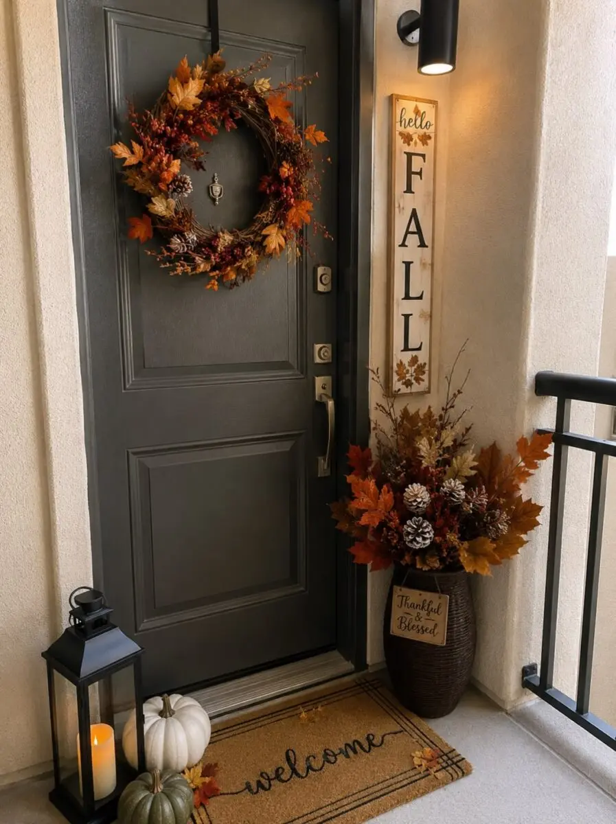 Charming autumn decor for your front door