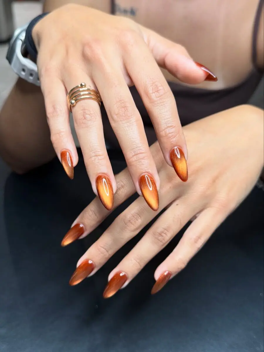 Elegant autumn ombre nails for Thanksgiving