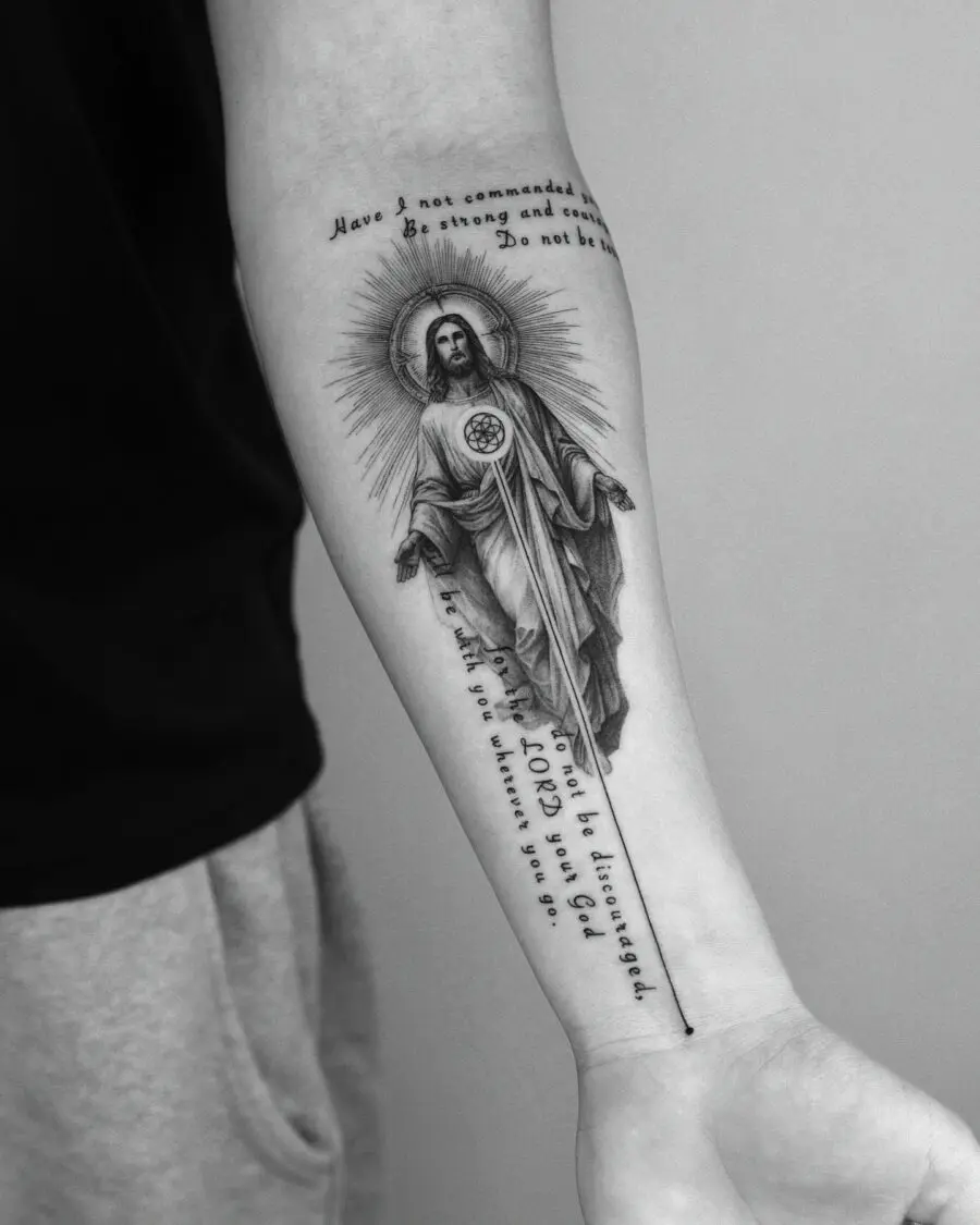 Symbol of faith and divine strength in ink