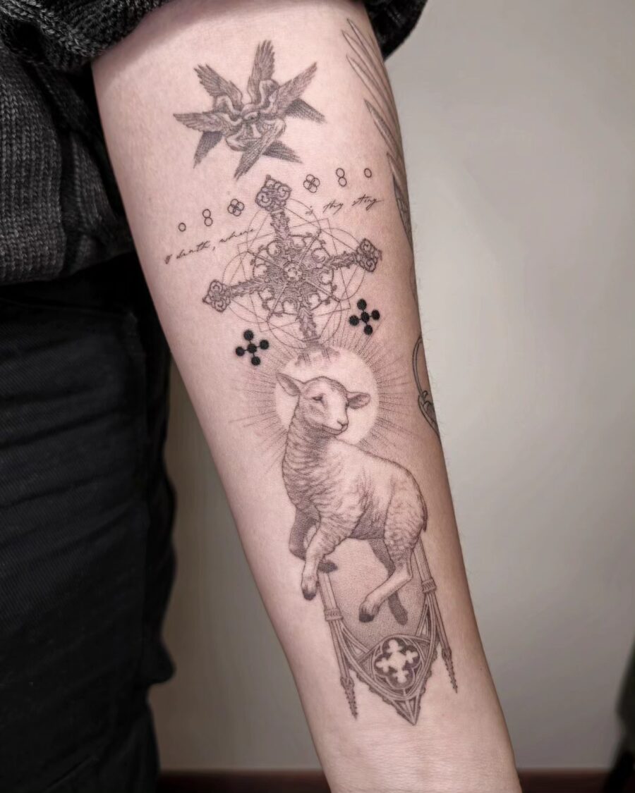 Symbolic Christian imagery in tattoo art